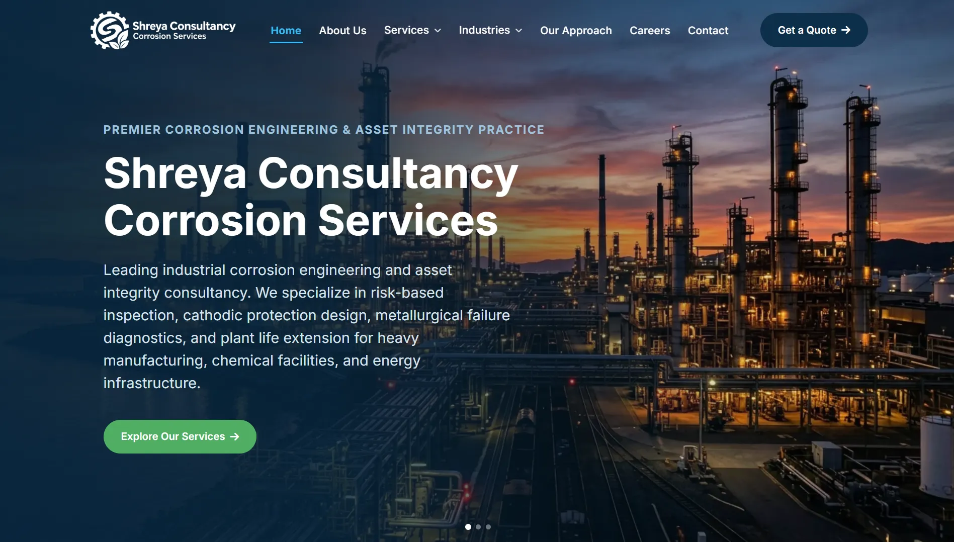 Shreya Consultancy Corrosion Services Platform Preview